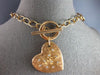 LARGE .38CT DIAMOND 14KT ROSE GOLD 3D ETOILE MATTE & SHINY HEART TOGGLE NECKLACE