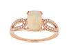 1.02CT DIAMOND & AAA OPAL 14KT ROSE GOLD 3D CUSHION & ROUND RECTANGULAR FUN RING