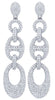 EXTRA LARGE 20CT DIAMOND 18K WHITE GOLD 3D MULTI ROW CHANDELIER HANGING EARRINGS