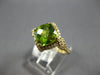 ESTATE 2.21CT DIAMOND & AAA PERIDOT 14KT YELLOW GOLD SQUARE GEOMETRICAL FUN RING