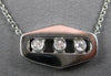 ESTATE .10CT DIAMOND 14KT WHITE GOLD 3 STONE PAST PRESENT FUTURE LOVE NECKLACE