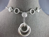 LARGE .48CT DIAMOND 14K WHITE GOLD 3D MATTE & SHINY MULTI CIRCULAR LOVE NECKLACE