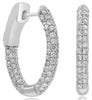 2.0CT DIAMOND 14KT WHITE GOLD CLASSIC MULTI ROW INSIDE OUT HOOP HANGING EARRINGS