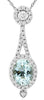 1.43CT DIAMOND & AAA AQUAMARINE 14KT WHITE GOLD 3D OVAL & ROUND FLOATING PENDANT