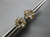 LARGE 1.0CT CHOCOLATE FANCY DIAMOND 14KT WHITE GOLD CLUSTER FLOWER STUD EARRINGS