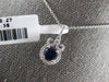 .86CT DIAMOND & AAA SAPPHIRE 14KT WHITE GOLD 3D ROUND CROWN FUN FLOATING PENDANT