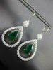 EXTRA LARGE 10.16CT DIAMOND & AAA EMERALD 18KT TWO TONE GOLD 3D HANGING EARRINGS