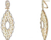 LARGE 1.02CT DIAMOND 14K YELLOW GOLD TEAR DROP FILIGREE CLIP ON HANGING EARRINGS