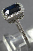 1.42CT DIAMOND & AAA SAPPHIRE 14K WHITE GOLD EMERALD CUT & ROUND ENGAGEMENT RING