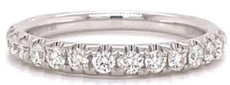 .49CT DIAMOND 18K WHITE GOLD 3D ROUND 3MM SEMI ETERNITY WEDDING ANNIVERSARY RING