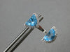3.13CT DIAMOND & AAA BLUE TOPAZ 14KT WHITE GOLD TRILLION & MOON HANGING EARRINGS