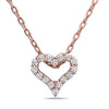 ESTATE .53CT DIAMOND 18KT ROSE GOLD 3D CLASSIC OPEN HEART FLOATING PENDANT