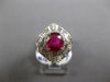 LARGE 2.17CT DIAMOND & AAA RUBY PLATINUM OVAL ROUND & BAGUETTE ENGAGEMENT RING