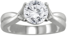 1.0CT DIAMOND 14KT WHITE GOLD ROUND SOLITAIRE INFINITY 4 PRONG ENGAGEMENT RING