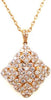 3.82CT DIAMOND 18KT YELLOW GOLD 3D CLUSTER SQUARE GEOMETRICAL FLOATING PENDANT