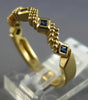 ESTATE .15CT AAA SAPPHIRE 14KT YELLOW GOLD 3D BEADED CRISS CROSS FUN RING