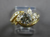 1.07CT DIAMOND 14KT YELLOW GOLD 3D ROUND & MARQUISE ENGAGEMENT RING SET #27792