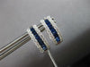 1.39CT DIAMOND & AAA SAPPHIRE 18KT WHITE GOLD 3 ROW HUGGIE HOOP HANGING EARRINGS