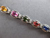 6.76CT DIAMOND & MULTI COLOR SAPPHIRE 14KT WHITE GOLD 3D CLASSIC TENNIS BRACELET