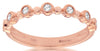 ESTATE .15CT DIAMOND 14KT ROSE GOLD CLASSIC ROUND BEZEL ETOILE 7 STONE FUN RING