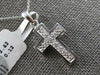 ESTATE .12CT DIAMOND 14KT WHITE GOLD 3D CLASSIC ROUND CROSS FLOATING PENDANT