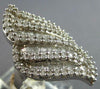 ESTATE LARGE 2.0CT DIAMOND 14K WHITE GOLD ROUND & BAGUETTE DOUBLE LEAF LOVE RING