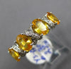 ESTATE 1.37CT DIAMOND & AAA YELLOW SAPPHIRE 18KT WHITE GOLD OVAL & ROUND XO RING