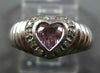 .43CT DIAMOND & AAA PINK SAPPHIRE 14KT WHITE GOLD HEART SHAPE & ROUND LOVE RING