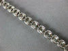 ESTATE WIDE 4.05CT DIAMOND 14KT WHITE GOLD CLUSTER ROUND 4 PRONG TENNIS BRACELET
