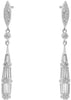 .27CT DIAMOND 14KT WHITE GOLD 3D ROUND ELONGATED TEAR DROP FUN HANGING EARRINGS