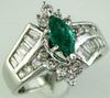 ESTATE 1.55CT DIAMOND & AAA EMERALD 14KT WHITE GOLD 3D CLASSIC ENGAGEMENT RING