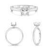 .04CT DIAMOND 14KT WHITE GOLD ROUND 4 PRONG SOLITAIRE SEMI MOUNT ENGAGEMENT RING