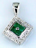 .47CT DIAMOND & AAA EMERALD 14KT WHITE GOLD 3D PRINCESS & ROUND FLOATING PENDANT
