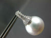 LARGE .79CT DIAMOND & AAA SOUTH SEA PEARL 18K WHITE GOLD HUGGIE HANGING EARRINGS