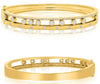 .83CT DIAMOND 14KT YELLOW GOLD ROUND 3 ROW ETOILE FLOATING CUFF BANGLE BRACELET