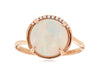 3.23CT DIAMOND & AAA OPAL 14KT ROSE GOLD 3D ROUND CIRCULAR CRISS CROSS FUN RING
