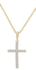 ESTATE .10CT DIAMOND 14KT YELLOW GOLD 3D CLASSIC ROUND CROSS FLOATING PENDANT