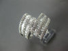 ESTATE LARGE 3.50CT DIAMOND 14KT WHITE GOLD ROUND & BAGUETTE MULTI ROW FUN RING