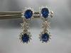 2.31CT DIAMOND & AAA SAPPHIRE 18K WHITE GOLD OVAL & ROUND DOUBLE FLOWER EARRINGS