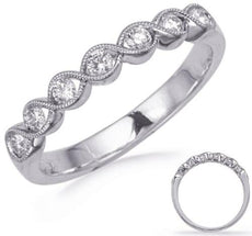 .24CT DIAMOND 14KT WHITE GOLD 7 STONE ROUND INFINITY FILIGREE MILGRAIN LOVE RING