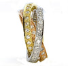 ESTATE 1.84CT DIAMOND 18KT TRI COLOR GOLD 3D ROUND ETERNITY TRINITY LOVE RING