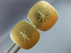 ESTATE LARGE .06CT DIAMOND 14KT YELLOW GOLD 3D STAR SNOW FLAKE SQUARE CUFF LINKS