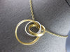 LARGE .70CT DIAMOND 18KT 2 TONE GOLD 3D INTERTWINING TRINITY FLOATING NECKLACE