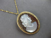 ANTIQUE LARGE 14KT YELLOW GOLD 3D HANDCRAFTED MOTHER OF PEARL PIN PENDANT #27681