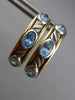 WIDE DAVID YURMAN 2.0CT BLUE TOPAZ 18K YELLOW GOLD & 925 SILVER 3D HOOP EARRINGS