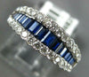 1.29CT DIAMOND & AAA SAPPHIRE 18KT WHITE GOLD ROUND & BAGUETTE ANNIVERSARY RING