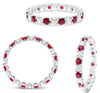 1.45CT DIAMOND & AAA RUBY 14KT WHITE GOLD 3D ROUND WEDDING BAND ANNIVERSARY RING
