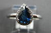 .92CT DIAMOND & AAA SAPPHIRE 14KT WHITE GOLD PEAR SHAPE & ROUND ENGAGEMENT RING