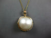 LARGE .25CT DIAMOND & AAA MOTHER OF PEARL 14K YELLOW GOLD FLOATING PENDANT 27200