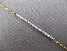 ESTATE .12CT DIAMOND 14KT WHITE & YELLOW GOLD CLASSIC 1.5MM BAR LOVE BRACELET